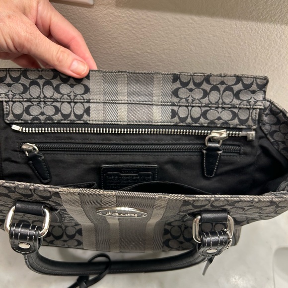 Coach Monogram Black and Gray Satchel - Picture 6 of 11